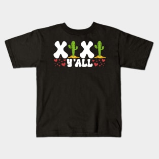 XOXO Y'all Cactus Valentines Day 2023 Kids T-Shirt